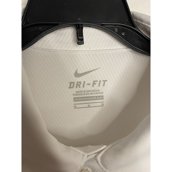 Nike DriFit Polo Shirt Mens Medium White Polyester College Sport Devil Football - Picture 4 of 4